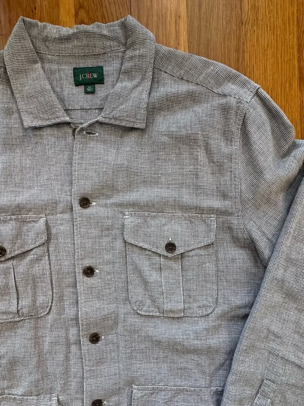 J.Crew Utility Shirt Jacket XL Herringbone Workwear Button Down Jacket
